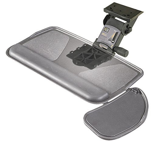 RightAngle Myriad Economical Sit to Stand Keyboard Tray - Swivel Mouse Platform and Palm support- Computer Desk Accessory - 12 x 28.25 inches