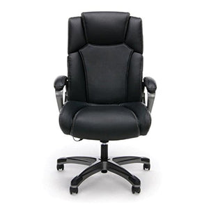 Essentials Massage Office, Computer, or Gaming Chair - Heated Shiatsu Plush Leather Executive Chair, Black (ESS-6035M)