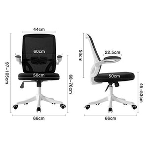 UsmAsk Ergonomic Swivel Mesh Mid Back Office Chair with Flip Up Arms (Color: B)