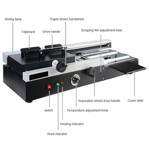 None Wireless Glue Book Binding Machine, 1200W Hot Melt Glue, 40mm Thickness, 32cm Binding Length