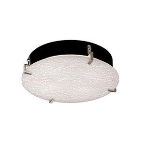 Justice Design Group 3form Clips 4-light Brushed Nickel ADA Flush Mount, Fizz Round Shade