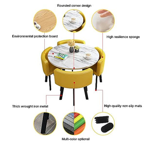 PAKMEZ Round Furniture Table and Chair Set - Black, Nordic Style