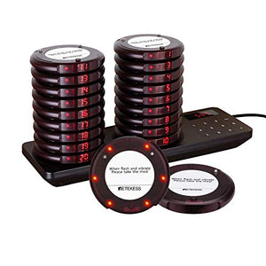 Retekess TD163 Restaurant Pager System - 20 Coaster Pagers, Long Range, Vibration Flash