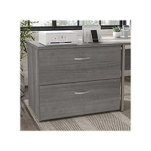Bush Business Furniture Hybrid 2-Drawer Lateral File Cabinet, Platinum Gray, 36-Inch