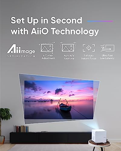 NOMVDIC 4K Short Throw Projector with H/K Speaker, 2300 ANSI Lumens, 180" Screen, Auto Focus, Low Latency