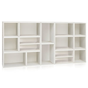 Way Basics Rome Storage Blox Eco Modular Bookcase Shelving, White (Tool-Free Assembly and Uniquely Crafted from Sustainable Non Toxic zBoard paperboard)