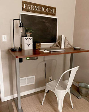 Flexispot EN1 Primo Electric Standing Desk Adjustable Height Desk for Home Office Computer Workstation, Whole Piece Walnut Desktop with Gray Leg, 48x30INCH