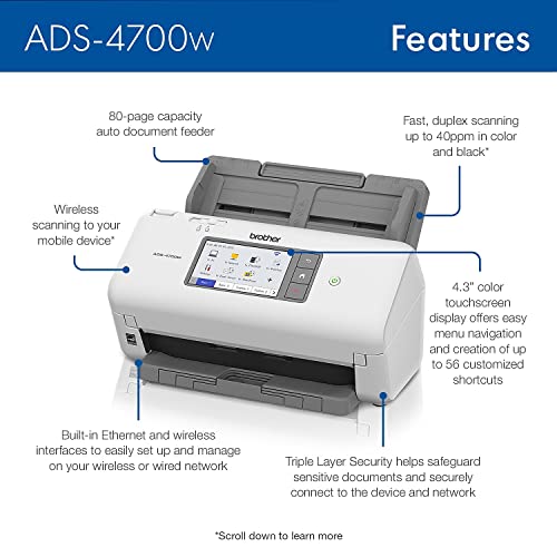 Brother ADS-4700W Professional Desktop Scanner