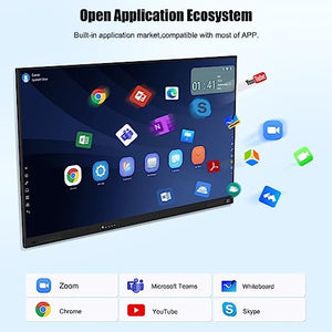 LINGHUFOX 75 Inch Interactive Whiteboard with 4K UHD Touch Screen - All-in-One Smart Board for Classroom and Office