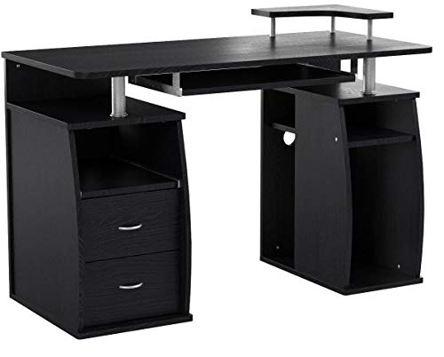 Techni Mobili Modern Office Desk and Complete Computer Workstation, Espresso
