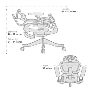 HINOMI H1 Pro V2 High Back Ergonomic Office Chair with Leg Rest, Foldable Design, Black