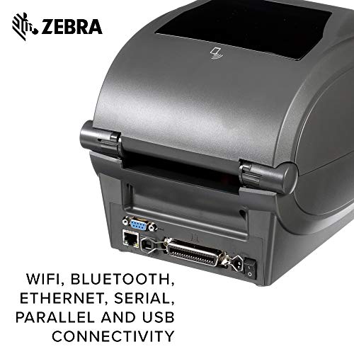Zebra - ZD500t Thermal Transfer Desktop Printer for Labels and Barcodes - Print Width 4 in - 203 dpi - Interface: Wifi, Bluetooth, Ethernet, Serial, Parallel, USB - ZD50042-T01A00FZ