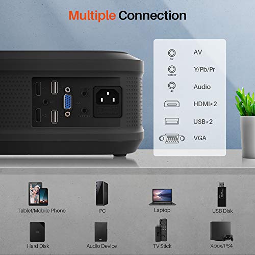 VANKYO Performance V620 Native 1080P Projector, with 6000 Lux 200" Display 50,000 Hours LED, Compatible with TV Stick, HDMI, X-Box, Laptop, iPhone Android for Home/Outdoor Entertainment