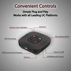 Cyber Acoustics CA Essential Speakerphone (SP-2000-30) - USB and Bluetooth Speakerphone, Clear Sound, 360 Degree Noise Cancelling Microphone - 30 Pack