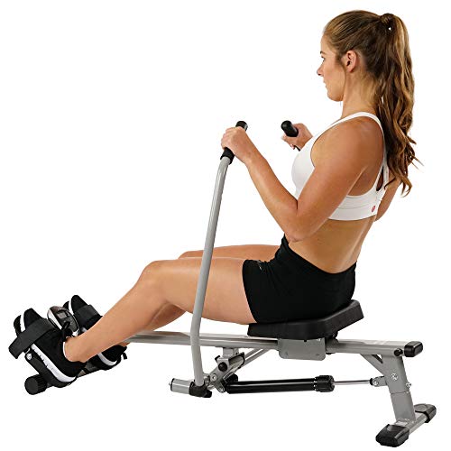 Sunny Health & Fitness SF-RW5639 Full Motion Rowing Machine Rower w/ 350 lb Weight Capacity and LCD Monitor