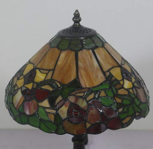 MaGiLL Tiffany Style Desk Lamp, 12 Inch Creative Clematis Florida Pattern Glass E27 Desk Lamp