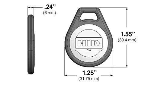 Genuine HID ProxKey III 1346 LNSMN Proximity Key Fob for Access Control. Standard 26 bit H10301 Format. Black (100 Pack, Genuine HID)