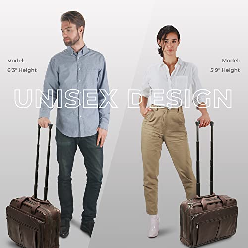 Solo New York Walker Leather Rolling Laptop Bag, Espresso