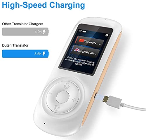 inBEKEA Portable Voice Translator, Smart Foreign Language Device, Wifi/4G Two-Way Speech/Text 2.4" Touch Screen, 70 Languages, White