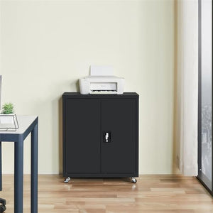 Aursrenty Metal Filing Cabinet with Lock and 4 Wheels