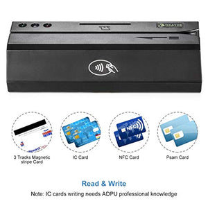 OSAYDE USB Magnetic Credit Card Reader - New 880 for Magstripe,IC,NFC and Psam Cards Reader and Writer, with 20 PCS Blank Cards