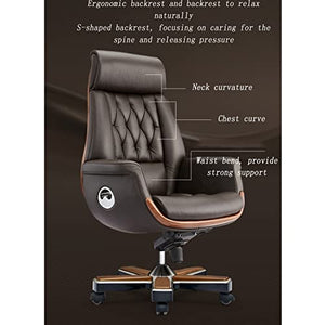 YIORYO Ergonomic Business Boss Chair, Adjustable Height Swivel Leather Executive Office Chair