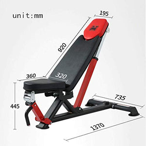 YFMMM Weight Bench Foldable, Utility Sit Up Bench Multi-Purpose Gym Bench Strength Training Flat/Incline/Decline Gym Equipment,Black_137x77x44cm