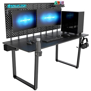DEZCTOP Bifrost 160 Gaming Computer Desk with Pegboard and Cable Management - 63W x 28D, Black