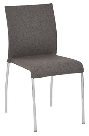 OSP Home Furnishings Conway Upholstered Stacking Chair 4-Pack Smoke Chrome Legs