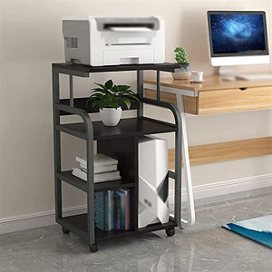 JUNNIU Computer Tower Stand with Wheels | Multi-layer Heavy-duty Printer Table | CPU Storage Rack