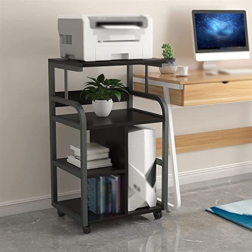 JUNNIU Computer Tower Stand with Wheels | Multi-layer Heavy-duty Printer Table | CPU Storage Rack