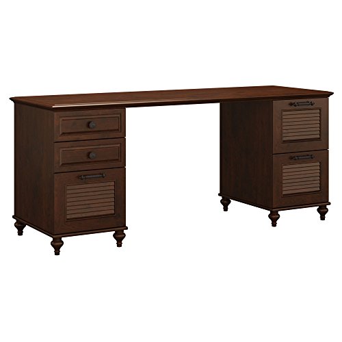 kathy ireland Home by Bush Furniture Volcano Dusk Double Pedestal Desk in Coastal Cherry