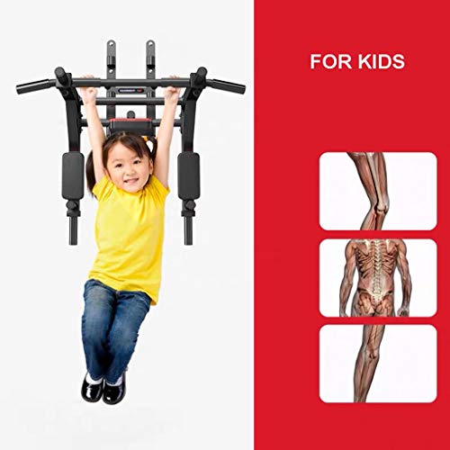 Multi Function Wall Mount Chin Up Bar Height Adjustable Pull-Up Bar Multi Grip Strength Training Equipment for Home Gym 880 LB Weight Capacity (Color : White)