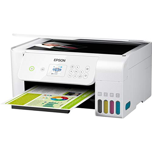 Epson EcoTank ET Series Wireless Color All-in-One Supertank Inkjet Printer/Print Scan Copy/White