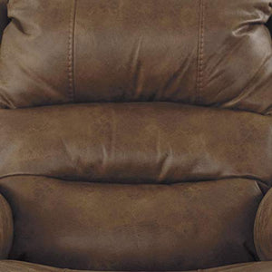 Misc Metal Frame Power Lift Recliner with Tufted Backrest Brown Faux Leather
