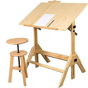 FLaig Drafting Table with Adjustable Height and Tiltable Tabletop