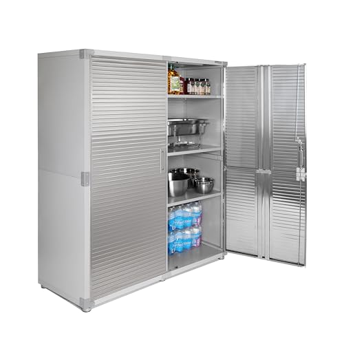 Seville Classics Metal Storage Cabinet Locker Organizer 60" W x 24" D x 72" H