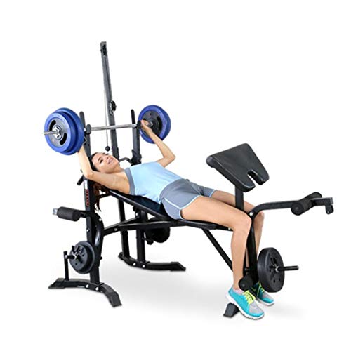 Pubota Olympic Weight Benche Set, Adjustable Weight Benche Set with lat pull down machine Multifunctional Weight-Lifting Bed Fitness Work out Equipment for Home Gym Strength Training