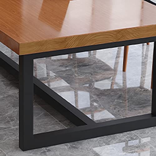 XINDAR Industrial Wood Conference Table, Rectangle Meeting Table with Trestle Base (Walnut, 110.2" L x 39.4" W x 29.5" H)