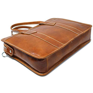 Floto Roma Slim Briefcase Men's Business Case (Olive (Honey) Brown)