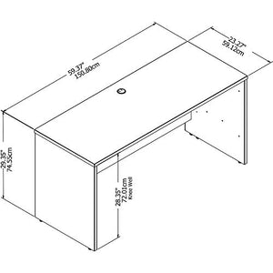 Bush Business Furniture Studio C Collection Desk/Credenza/Return, Platinum Gray