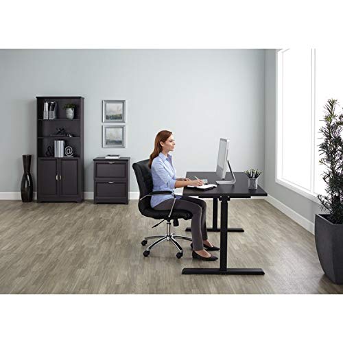 Realspace Magellan 60"W Pneumatic Height-Adjustable Standing Desk, Espresso