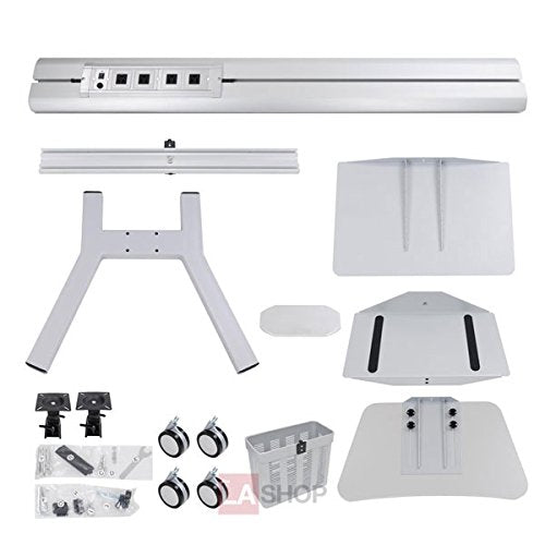 Dual Monitor Computer Printer PC Mobile Rolling Cart Workstation Gray