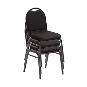 Norwood Commercial Furniture 250 Series Upholstered Stacking Chairs, Set of 3, Black