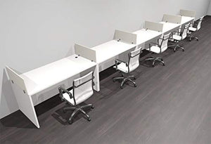 UTM Furniture Modern Acrylic Office Workstation Desk Set - Five Person, OF-CPN-SP13