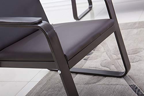 Bestmart PVC Leather Office Reception Chair Executive Side Waiting Room Visitor Guest Sofa,Dark Brown(2 Seat)