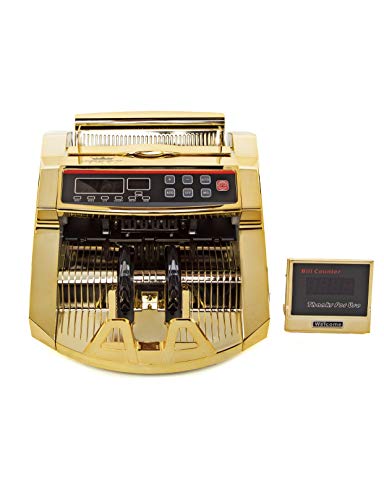 Gold Money Counter with Counterfeit Detection & Bill Counting | Light Up Display | 1,000 Bills a Minute |Fits US Dollar and Larger
