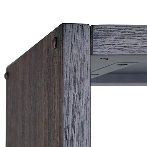 Simpli Home AXCMTG-09 Montgomery Solid Acacia Wood 66 inch x 36 inch Modern Industrial Bookcase in Distressed Dark Brown
