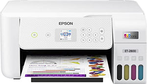 Epson EcoTank ET-28 00 Wireless All-in-One Color Inkjet Cartridge-Free Supertank Printer - Print Copy Scan - Wireless & USB Connectivity - Mobile Printing - 1.44" Color LCD - Print Up to 10 Page/Min