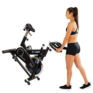 EFITMENT Indoor Cycle Bike, Magnetic Cycling Trainer Stationary Exercise Bike w/ 40 lb Chromed Flywheel, Belt Drive and LCD Monitor with Ipad/Tablet Holder- IC031